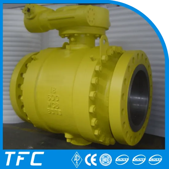 trunnion mounted gear operated A216 WCB ball valve