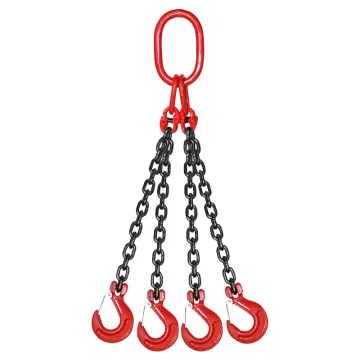 G80 Adjustable Chain Sling for Cargo Lifting - Single/Two/Three/Four Legs