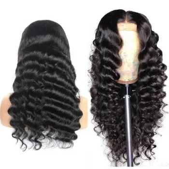 Genuine 40 Inch Lace Front Full 100% 360 Woman Wig Human Hair Wig Color