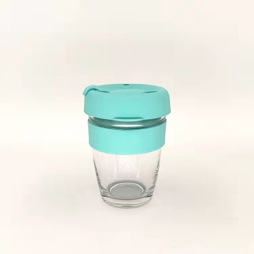 Borosilicate Glass Cup with Silicone Cover and Cork Travel Mug