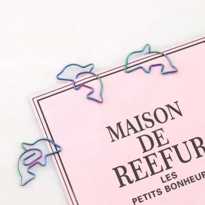 Iridescent Dolphin Paper Clips