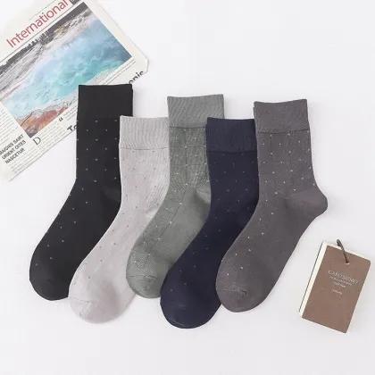 Super Soft Custom Bamboo Fiber Crew Socks - Men's Business Bamboo Dress Socks