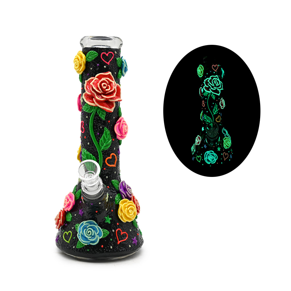 Black rose Glass Beaker Bong