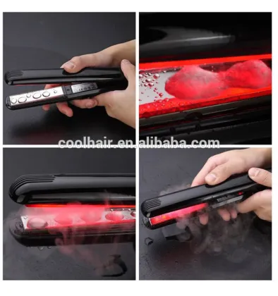 Ultrasonic infrared hair care iron with vibration plates private label available