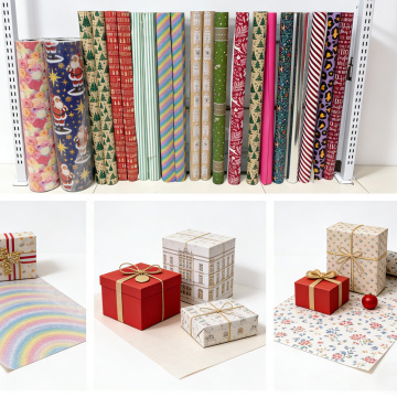 Diseño personalizado de papel para envolver regalos navideños