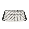 Rhomboid spliced geometric box bag with all-match one-shoulder cross-slung chain bright face bag