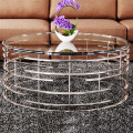 modern coffee table with stainless steel frame