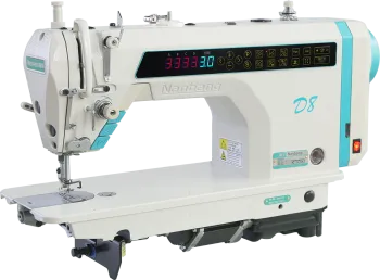 Computerized stepper driven tripple lockstitch machine