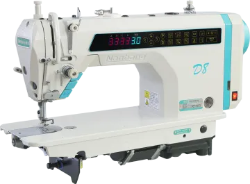 Computerized stepper driven tripple lockstitch machine