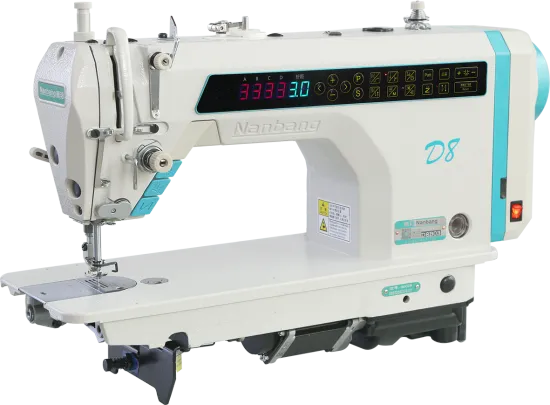 Computerized stepper driven tripple lockstitch machine