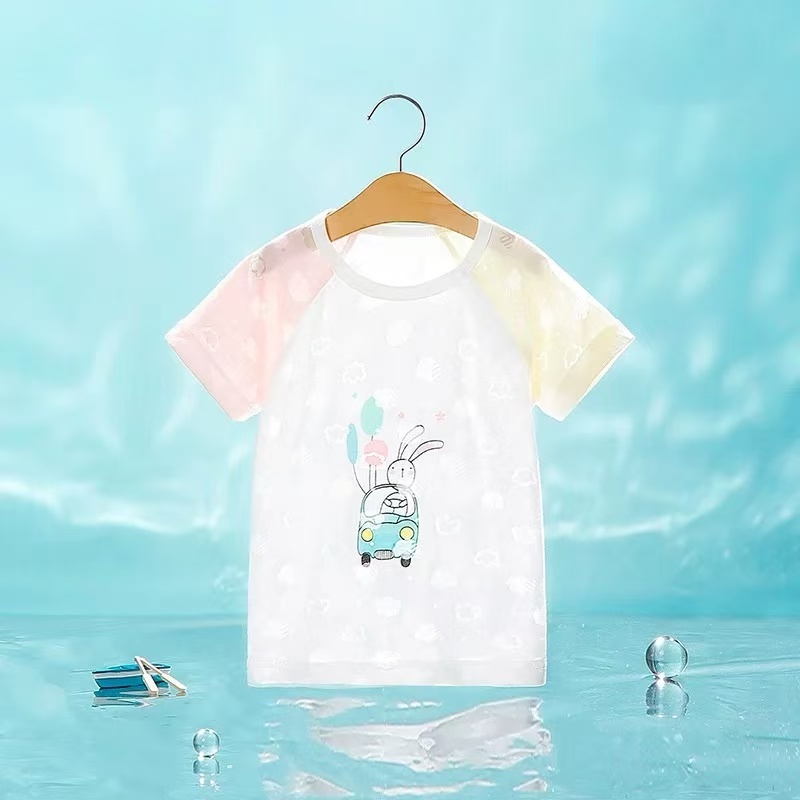Baby thin ice silk short-sleeved T-shirt