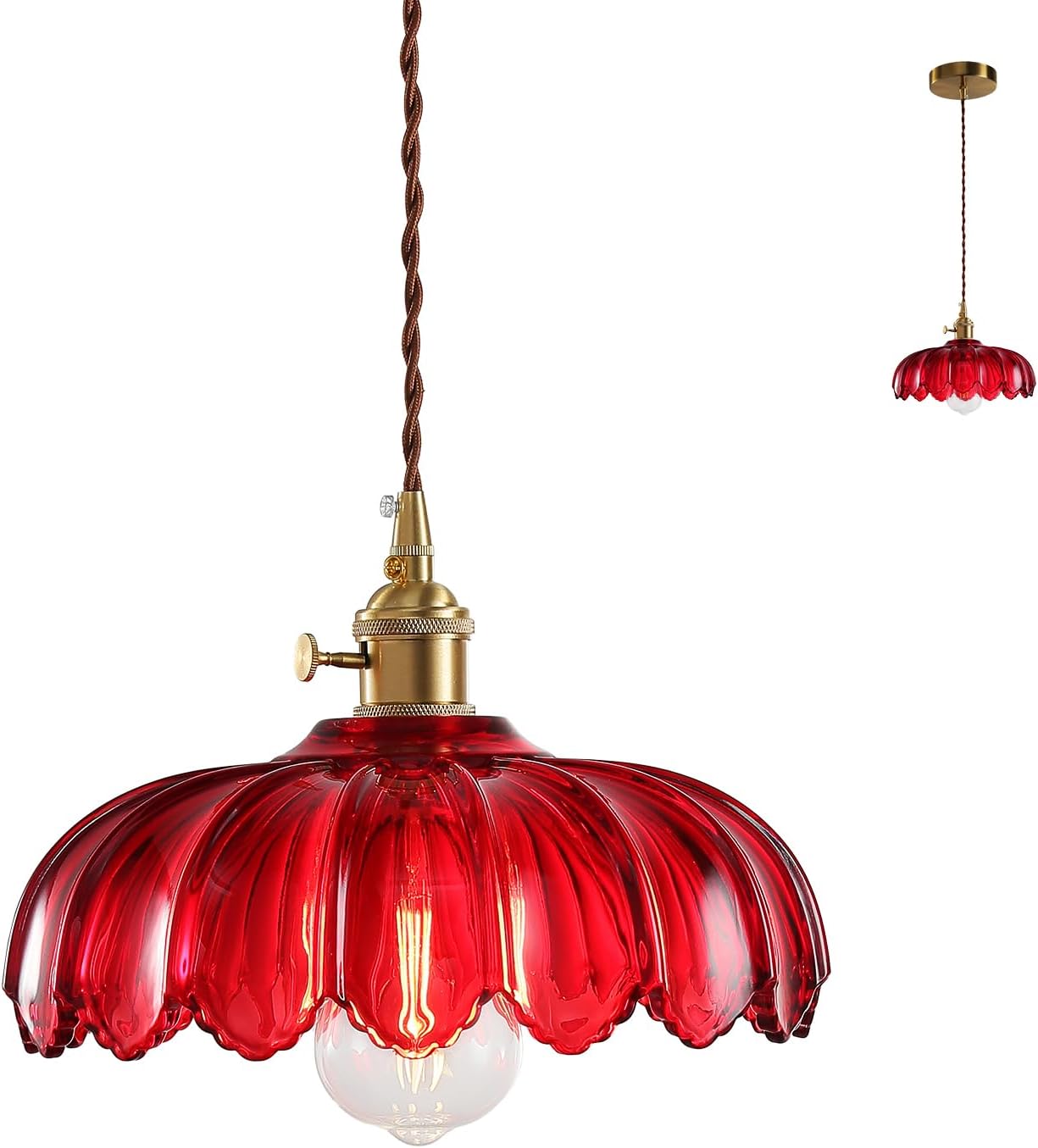 Glass shade pendant lamp