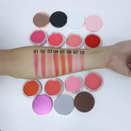 2023 Trendy No-Logo Shimmer Blush Makeup Cosmetics - Private Label Cream Blush in 8 Colors