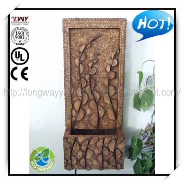 33-Inch Wood Finish Fiberglass Wall Mounted Fountain