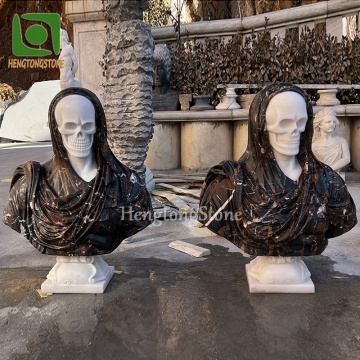 Scultura del busto del cranio in marmo