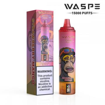 أوروبا البيع الساخن WASPE15K نفخة يمكن التخلص منها vape RGB