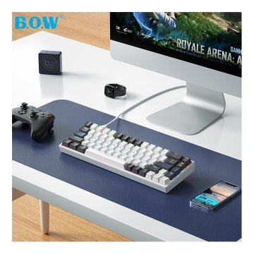 Benutzerdefinierte ABS -Doppelscheideschlüsselkaps G68S - 68 -Key -mechanische Tastatur mit gemischter Farb Hintergrundbeleuchtung