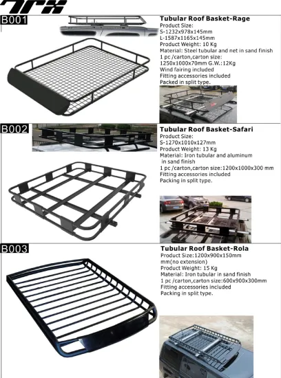 Foldable steel roof rack roof basket