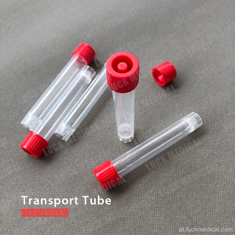 Tubo vazio de transporte de amostras