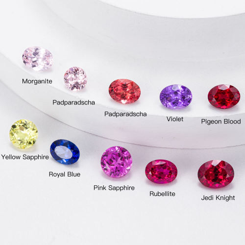 อัญมณีแซฟไฟร์สีชมพู Morganite ที่ปลูกในห้องปฏิบัติการแบบกำหนดเอง