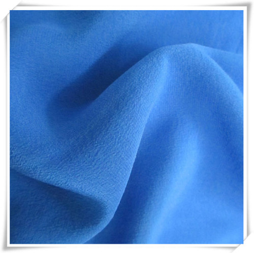 Dyed Peacock Blue Crepe Silk Fabrics