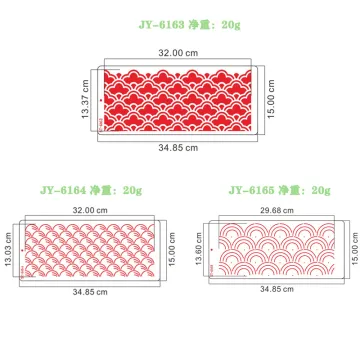 Geometric Plastic DIY Stencils for Cake Decoration - 3 Types Mesh Cake Stencil for Painting