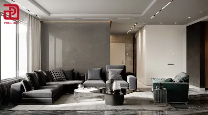 LA BOBO Dark Grey Thin Bathroom Tile