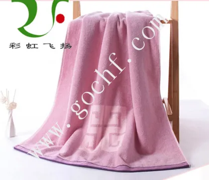 High end purple bath towel 100% cotton