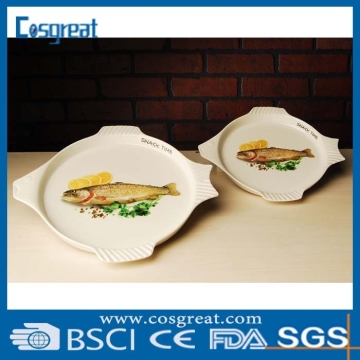 high quality fish shape melamine plate