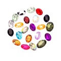 Oval amethyst green acrylic glitter stones