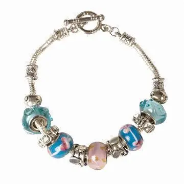 Pandora Bracelet, Murano Glass Beaded Bracelet/Pandora Bracelet, OEM Orders are Welcome