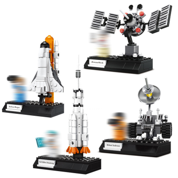 Space Exploration Fun: Wange Lunar Rover Mini Set - Puzzle giocattolo modello Rocket con blocchi per bambini