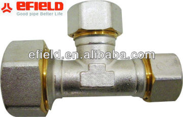 Unequal tee-brass fitting for water pipe