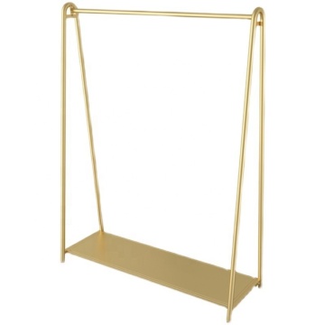Stainless Steel Shiny Gold Ceiling Clothing Rack for Boutiques