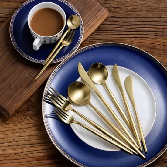 High Quality Matte Golden Stainless Steel Flatware Set