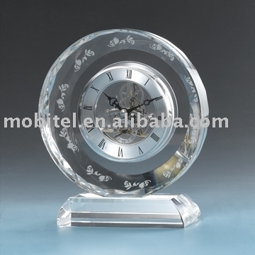 Crystal Clock with 3D Laser (M-5021)