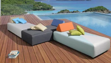 Modern Design Single Outdoor Leisure Wicker Sunbed
