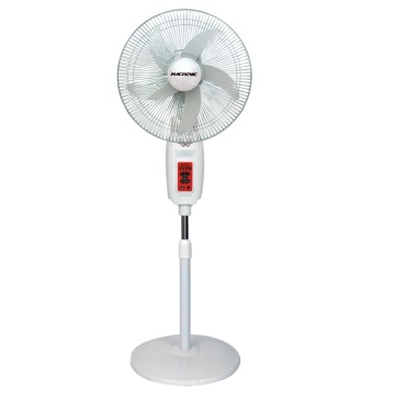 16 Inch DC/AC 12V Solar-Powered Rechargeable Stand Fan with LED Light