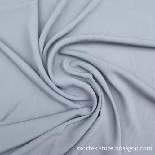 100% Polyester Twill Dicelup Kain Jersey Tunggal Polos, kualitas