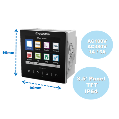 Sfere720 pqa warna -warni tampilan data logger meter daya