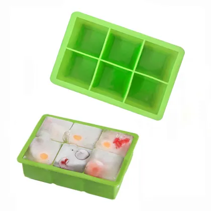 DIY Food Freezer Box: 6-Hole Silicone Ice Cube Tray for Whiskey