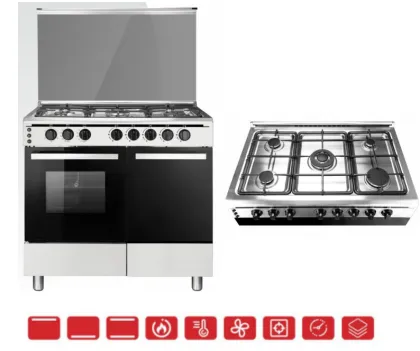 Free Standing Stainless Steel Kitchen Oven Stove: Gas/Electric Cooker with Integrated Oven