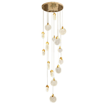 LEDER Crystal Gold Lantern Chandelier