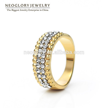 China Alibaba Neoglory Austrian Zinc Alloy Crystal #9 Finger Ring 14K Real Gold Plated Wedding Women Fashion Jewelry 2016