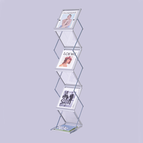 Outdoor A4 Zigzag Brochure Holder Catalog Banner Stand