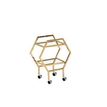 Elegante carrito de servicio escalonado hexagonal para uso doméstico