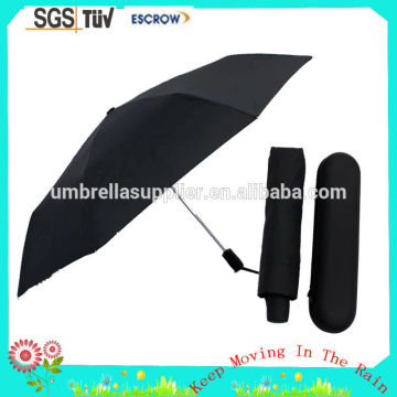 Black UV protective umbrella mens folding umbrella Solid Fabric Umbrella