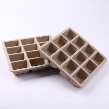 Biodegradable recycled paper pulp molded packaging tray