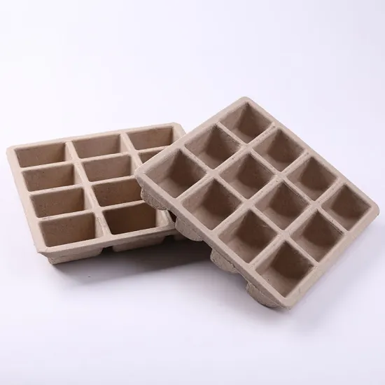 Biodegradable recycled paper pulp molded packaging tray