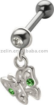 925 Silver Butterfly Dangle CZ Gem Cartilage Earring,ear jewelry,body jewlery
